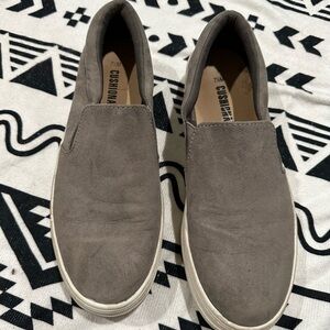 Women's Grey Suede Like Slip-On Shoes